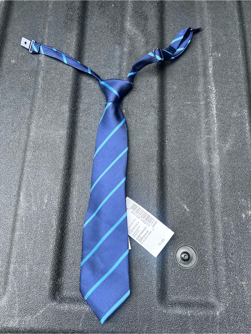 The Children's Place Navy and Light Blue Striped Adjustable Boys' Tie